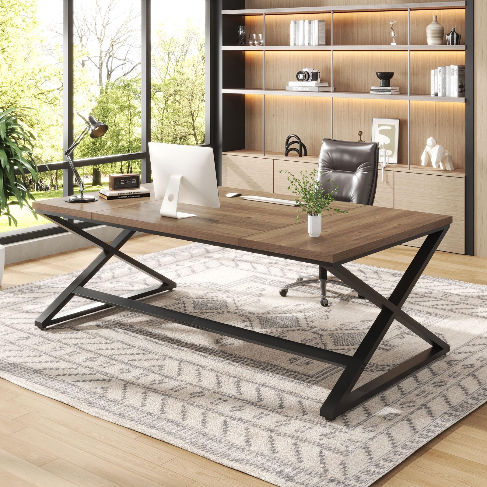 Amazon.com: IBF Wood Large Computer Desk, 70.8” Long Home Office
